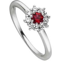 VIVENTY Fingerring 783401 Ring Damen Rot Topaz Zirkonia Sterling-Silber Gr. 54 von Viventy