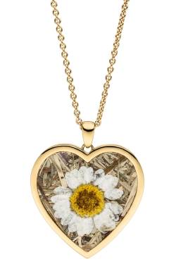Viventy 783242 Damen-Halskette Herz mit Marguerite/Kornblume Silber vergoldet von Viventy