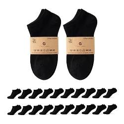 Vivi Idee 10/20 Paar Bambus Sneaker Socken Herren Damen, Füßlinge anti Schweiß, atmungsaktive 35-38,39-42,43-46,47-50 (39_42, Schwarz 20 Paar) von Vivi Idee