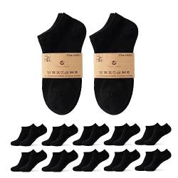 Vivi Idee 10/20 Paar Bambus Sneaker Socken Herren Damen, Füßlinge anti Schweiß, atmungsaktive 35-38,39-42,43-46,47-50 (43_46, Schwarz 10 Paar) von Vivi Idee