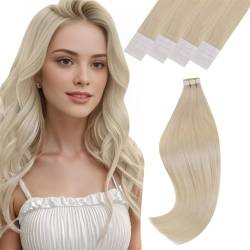 Vivien Echthaar Extensions Tape in Blond Echthaar Tape in Extensions Remy Tape in Echthaar Extensions Bleichblond 60cm 20PCS/50g #613 von Vivien