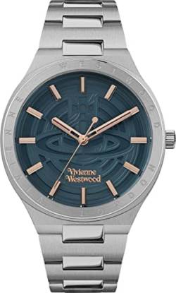 Vivienne Westwood Damen Quarzwerk Armbanduhr, 36.00mm GehäusegröÃŸe mit blau analog Zifferblatt und Silber Metall Armband VV257TLSL von Vivienne Westwood