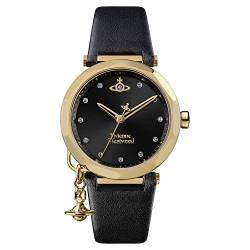 Vivienne Westwood Unisex Quarzwerk Armbanduhr, 37.00mm GehäusegröÃŸe mit schwarz analog Zifferblatt und schwarz Armband VV246BKBK von Vivienne Westwood