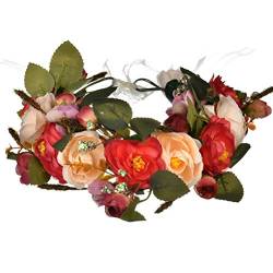 Verstellbares Haarband mit Blumenkranz und Schleife von Vivivalue, Blumenkrone, Boho-Stil - - Einheitsgröße von Vivivalue
