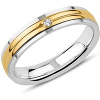 Vivo Silberring 925er Silber Ring für Damen von Unique, teilvergoldet mit Zirkonia von Vivo