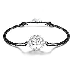 Viwind Armband Damen 925 Sterling Silber Lebensbaum Armbänder Baum des Lebens Armreif für Frauen und Mädchen 24cm Einstellbar Handgewebtes Armkette mit Geschenkbox von Viwind