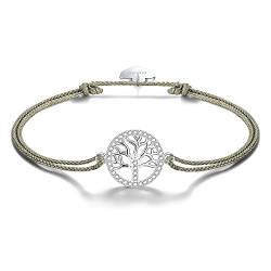 Viwind Armband Damen 925 Sterling Silber Lebensbaum Armbänder Baum des Lebens Armreif für Frauen und Mädchen 24cm Einstellbar Handgewebtes Armkette mit Geschenkbox von Viwind