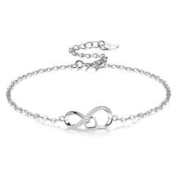 Viwind Armband Damen 925 Sterling Silber Unendlichkeit Liebe Armband funkelnden kubischen Zirkonia Mode Armbänder Geschenk für Frauen und Mädchen mit Geschenkbox (Infinity) von Viwind