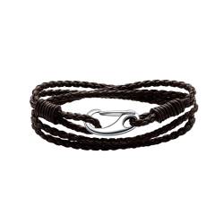 Viwind Lederarmband Damen Geflochtenes 19/20cm Leder armbänder for Damen Männer Multilayer Karabiner aus Edelstahl Manschette Wickelarmband Mit Geschenkbox (20cm, Braun) von Viwind