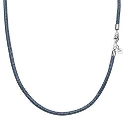 Viwind Lederkette 925 Silber Verschluss Geflochten Kunstleder Halskette 2.5mm breit Damen Herren Kette für Anhänger charm 45-60cm wählbar DIY Lederschnur (50cm, dunkelgrau) von Viwind