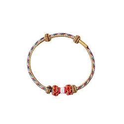 Viwind Tibetisches Glücksarmband für Frauen Geflochtenes armband Tibet Stil Einstellbares Handgelenk Armband Rotes Armband Seilarmbänder (Gold) von Viwind