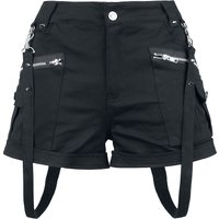 Vixxsin - Gothic Hotpant - Analia Shorts - 28 bis 36 - für Damen - Größe 36 - schwarz von Vixxsin