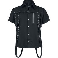 Vixxsin - Gothic Kurzarmhemd - Cassius Shirt - S bis 4XL - für Männer - Größe M - schwarz von Vixxsin