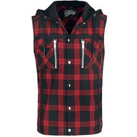 Vixxsin - Gothic Kurzarmhemd - Eetu Shirt - S bis XL - für Männer - Größe M - schwarz/rot von Vixxsin