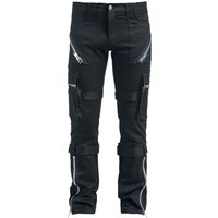 Vixxsin - Gothic Stoffhose - Carsten Pant - W30L32 bis W38L34 - für Männer - Größe W30L32 - schwarz von Vixxsin