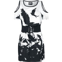 Vixxsin - Gothic T-Shirt - Night Of The Crow Top - XS bis XXL - für Damen - Größe L - schwarz/weiß von Vixxsin