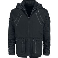 Vixxsin - Gothic Winterjacke - Black Chrome Jacket - S bis XXL - für Männer - Größe M - schwarz von Vixxsin