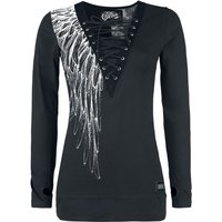 Vixxsin Langarmshirt - Shadow Angel Top - S bis 4XL - für Damen - Größe M - schwarz von Vixxsin