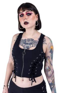 Vixxsin Regan Top Frauen Top schwarz M 95% Baumwolle, 5% Elasthan Gothic, Nu Goth, Rockwear von Vixxsin