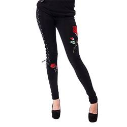 Vixxsin Rose Corset Legging Frauen Leggings schwarz XL 95% Baumwolle, 5% Elasthan Romantik von Vixxsin