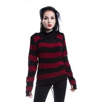 Vixxsin Sweatshirt Annabella Strickpullover Punk Gothic Strickpulli Pullover Gestreift Goth von Vixxsin