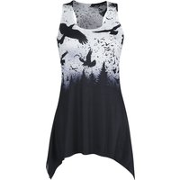 Vixxsin Top - Crow Night Lace Panel Vest - S bis 3XL - für Damen - Größe 3XL - schwarz/weiß von Vixxsin