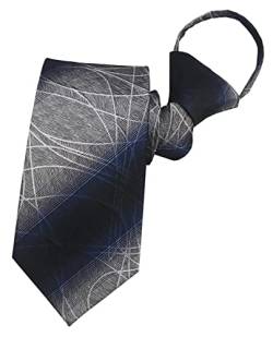 Herren-Krawatte mit Reißverschluss, vorgebunden, einfarbig, kariert, gestreift, für Hochzeiten, Business, formelle Krawatte, Blaugrauer Farbverlauf, Einheitsgröße von Vizakiss