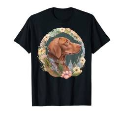 Niedliche Blume Sommer Blumen Vizsla T-Shirt von Vizsla lover apparel for Hungarian Pointer owner