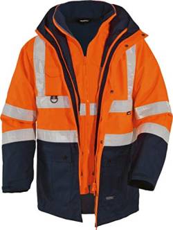 Vizwell Parka 5 in 1, Warnschutz, Leuchtorange/Marine (S) von Vizwell