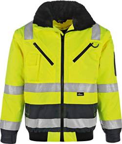 Vizwell Warnschutz Pilotenjacke gelb oder orange 4 in 1 (5XL, gelb) von Vizwell