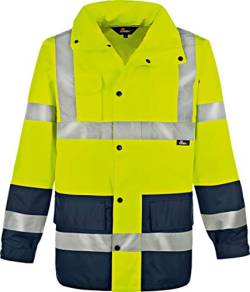 Vizwell Warnschutz-Regenjacke,Atmungsaktiv, Wind- und wasserdicht Gelb-Marine Gr.S - 3XL (XL) von Vizwell