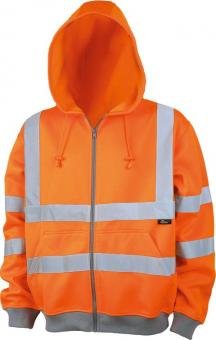 Warnschutz-Sweatjacke Warnschutz-Kapuzenjacke (L, Orange) von Vizwell