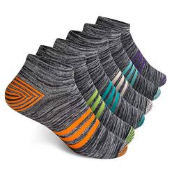 Vkele 6 Paar Sneaker Socken | Baumwolle classic | Orange Weiß Grün Lila Hellblau Lichtblau | Größe: 43 44 45 46 von Vkele