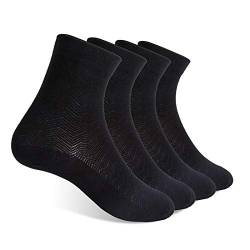 Vkele Business Socken aus Baumwolle | 4 Paar | Herren Socks Luftdurchlässigkeit Atmungsaktiv | Schwarz | Größe: 39 40 41 42 von Vkele