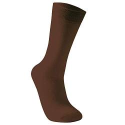 Vkele Socken für Damen und Herren aus feinster Baumwolle, Ideal als Geschenke, einfarbig Braun, Crew Socken 1 Paar, Gr. 39-42 39 40 41 42 von Vkele