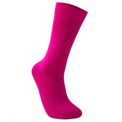 Vkele einfarbig Socken, Ideal als Geschenke, bunt Herrensocken, Baumwolle, Crew Socken, pink, 43 44 45 46, 1 Paar von Vkele