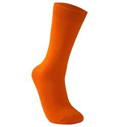 Vkele einfarbig Socken, Ideal als Geschenke, bunt Herrensocken, Baumwolle, Crew Socken Orange, 39 40 41 42, 1 Paar von Vkele