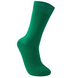 Vkele einfarbig Socken, Ideal als Geschenke, bunt Herrensocken Baumwolle, Crew Socken Grün, 39 40 41 42, 1 Paar von Vkele