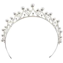 Vklopdsh Funkelnde Kristall Perle Krone Braut Haar Schmuck für Hochzeit Diademe von Vklopdsh