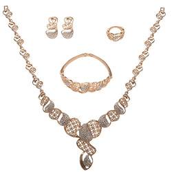 Vklopdsh Hochzeit Geschenk Halsband Halskette Ohrring Armreif Ring Schmuck Set von Vklopdsh