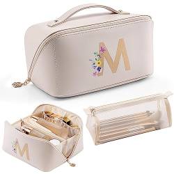 Vlando Reise-Kosmetiktasche – Make-up-Tasche, PU-Leder, wasserdichte Kosmetiktasche, White-m, M, modisch von Vlando