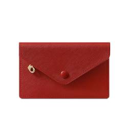 Vllcsla Brieftasche für Damen PU-Leder Dünne Brieftasche mit 7 Kartenfächern und Reißverschluss-Münzfach, Damen Kompaktes Bifold Portemonnaie (Rot) von Vllcsla