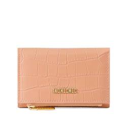Vllcsla Damen kleine Geldbörse Reißverschluss Brieftasche mit Reißverschluss Münzfach, PU Leder Brieftasche für Frauen mit Fotofenster (Rosa) von Vllcsla
