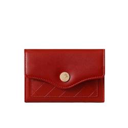 Vllcsla PU Leder Portemonnaie für Damen, Damen Bifold Coin Zipper Kleine Geldbörse mit 7 Kartenfächern und 1 ID-Fenster und 1 Reißverschlussfach (Rot) von Vllcsla