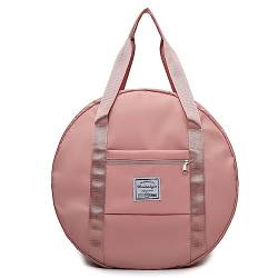 Vllcsla Sporttaschen Damen Rucksack 34,43 L Runder Sportbeutel mit Nasstasche und Unabhängigem Schuhfach - Multifunktionale Schwimmreisetasche Duffle Weekender Bag (Rosa) von Vllcsla