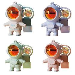 Vlmazlm Cooler Astronaut Kawaii Schlüsselanhänger mit Sonnenuntergangslicht für Frauen Männer, niedliche Schlüsselanhänger für Rucksäcke Anhänger Auto Schlüsselanhänger, 4 Stück., Mitte von Vlmazlm