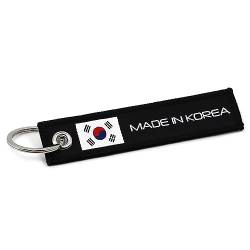 VmG-Store MADE IN Jet Tag Schlüsselanhänger festes Material umkettelt mit Länder Fahnen (Korea) von VmG-Store