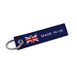 VmG-Store MADE IN Jet Tag Schlüsselanhänger festes Material umkettelt mit Länder Fahnen (UK) von VmG-Store