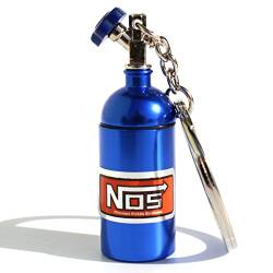 VmG-Store Mini NOS Stickstoffoxidflasche für Schlüsselanhänger Deckel abschraubbar (Blau) von VmG-Store