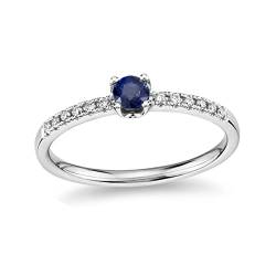 Created Gem Round Faceted Blue Saphir Cz Ring – 925 Sterling Silber Blue Blue Sapphire Cz Edelsteinring – schönes Schmuckgeschenk zur Verlobung von Vml Jewellers